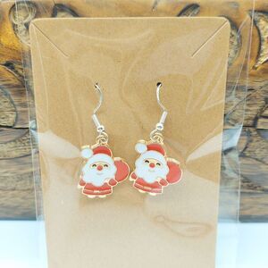 Christmas Santa Claus Earrings with Sack Christmas Earrings